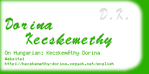 dorina kecskemethy business card
